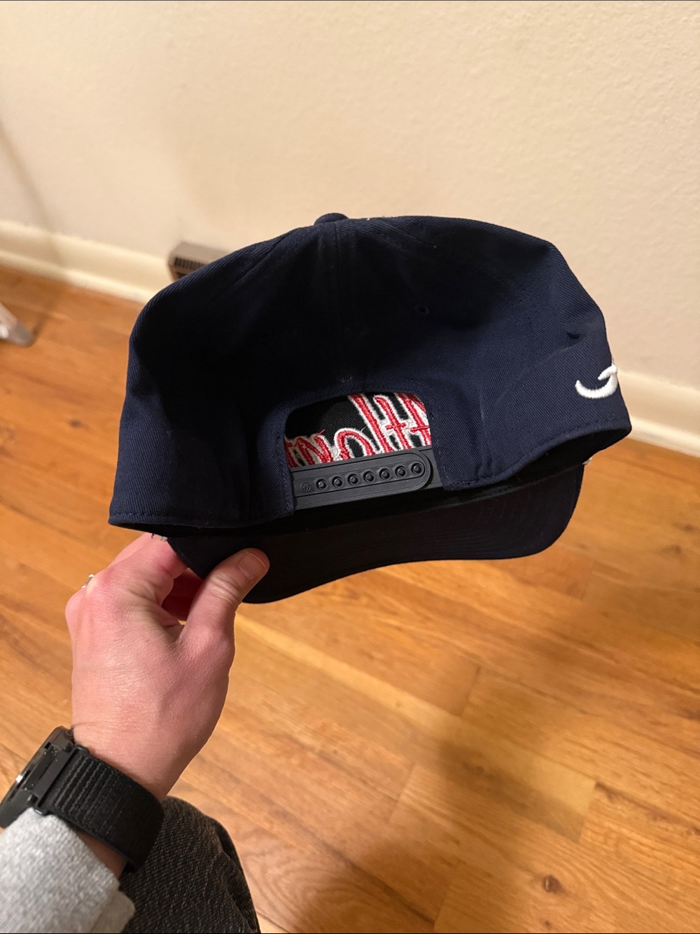 Atlanta Script Rope-Trim Kids Cap - Navy - Picture 3 of 4